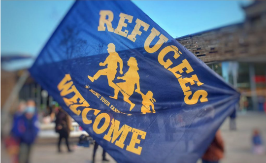 Fahne "Refugees Welcome"